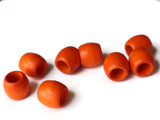 17mm Wooden Barrel Beads Large Hole Beads Orange Vintage Wood Beads Chunky Beads Macrame Beads Loose Beads Smileyboy Beading Supplies