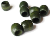 17mm Wooden Barrel Beads Large Hole Beads Green Vintage Wood Beads Chunky Beads Macrame Beads Loose Beads Smileyboy Beading Supplies