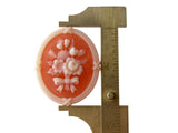 Flower Motif Vintage Cabochon Carnelian Cameo Cabochon 41mm x 31mm New Old Stock Floral Cameos Flower Cameos Jewelry Making Bouquet Cameo