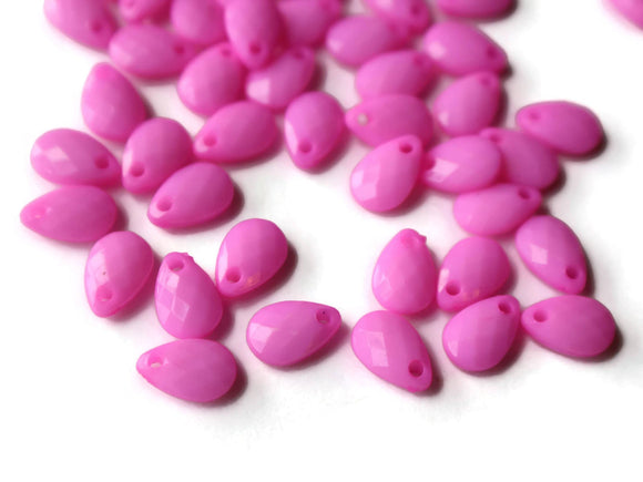 9mm Bubblegum Pink Briolette Beads Faceted Teardrops Beads to String Beads Plastic Beads Acrylic Drop Charm