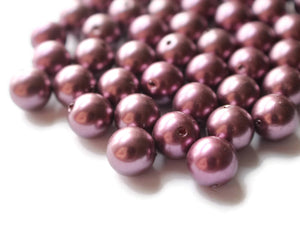 10mm Dark Purple Pearls Faux Pearl Plastic Beads Fake Pearls Round Pearls Vintage Beads Large Pearls Jewelry Making Beading Supplies