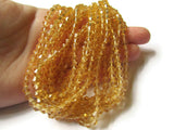 5mm Golden Yellow Beads Faceted Crystal Beads Faceted Bicone Beads Full Strand Beads Glass Beads 5mm Beads Beading Supplies Golden Beads
