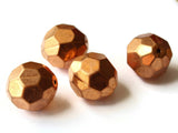 30mm Faceted Round Beads Vintage Red Copper Plated Plastic Bead Jewelry Making Beading Supplies Ball Beads Loose Beads Large Beads