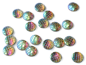 12mm White Scale Cabochons Mermaid Scale Cab Dragon Cabochons Fish Cabochons Plastic Cabochons Acrylic Cabochons Jewelry Supplies