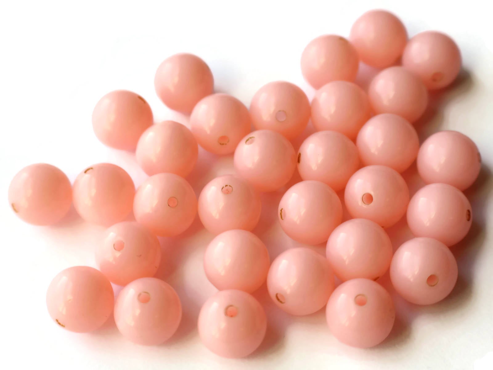 30 9mm Vintage Lucite Round Pink Beads Loose Beads by Smileyboy | Michaels