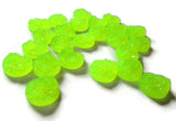 12mm Neon Yellow Round Resin Druzy Cabochons