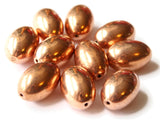 26mm Copper Oval Beads Vintage New Old Stock Beads Copper Plated Acrylic Beads Red Copper Loose Beads Jewelry Making Beading Supplies