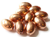 26mm Copper Oval Beads Vintage New Old Stock Beads Copper Plated Acrylic Beads Red Copper Loose Beads Jewelry Making Beading Supplies
