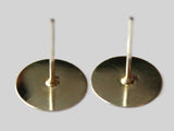 Silver Earring Posts with 10mm Pads - Iron Ear Studs