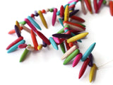 25mm Mulitcolor Beads Spike Stone Beads Howlite Beads Synthetic Turquoise Beads Dyed Full Strand Assorted Color Beads Jewelry Making