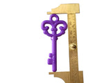 Purple Key Skeleton Key Charm Purple Pendant Acrylic Key Plastic Key Pendant Beading Supplies Love Key to your Heart