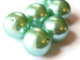 24mm Light Green Pearls Faux Pearls Imitation Pearls Plastic Pearl Beads Jewelry Making Beading Supplies Mint Green Loose Beads Smileyboy