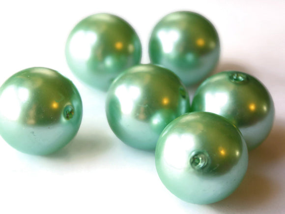 24mm Light Green Pearls Faux Pearls Imitation Pearls Plastic Pearl Beads Jewelry Making Beading Supplies Mint Green Loose Beads Smileyboy
