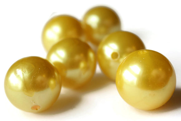 24mm Yellow Pearls Faux Pearls Imitation Pearls Plastic Pearl Beads Jewelry Making Beading Supplies Daffodil Yellow Loose Beads Smileyboy