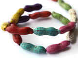 26mm Howlite Peanut Beads Gemstone Beads Dyed Beads Plant & Food Beads Mixed Color Beads Multicolor Beads Jewelry Making Beading Supplies