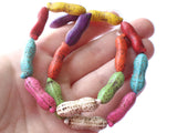 26mm Howlite Peanut Beads Gemstone Beads Dyed Beads Plant & Food Beads Mixed Color Beads Multicolor Beads Jewelry Making Beading Supplies