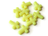 17mm Bright Yellow Cross Beads Plastic Crosses Christian Beads Jewelry Making Beading Supplies Loose Beads