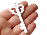 White Key Charms Plastic Skeleton Key Charm Beading Supplies Love Key Loose Beads Adorable Novelty Keys Jewelry Making White Key Pendants