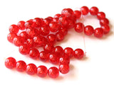 Red Crackle Glass Beads 8mm Round Beads Jewelry Making Beading Supplies Full Strand Loose Beads Cracked Glass Beads Smooth Round Beads