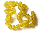 Yellow Crackle Glass Beads 8mm Round Beads Jewelry Making Beading Supplies Full Strand Loose Beads Cracked Glass Beads Smooth Round Beads