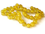 Yellow Crackle Glass Beads 8mm Round Beads Jewelry Making Beading Supplies Full Strand Loose Beads Cracked Glass Beads Smooth Round Beads