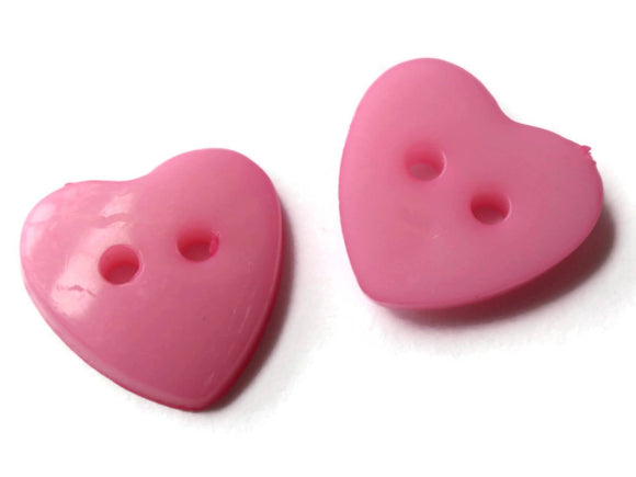 14mm Pink Heart Buttons Plastic Buttons Acrylic Buttons Love Buttons Jewelry Making Beading Supplies Sewing Supplies 2 Hole Buttons