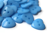 14mm Blue Heart Buttons Plastic Buttons Acrylic Buttons Love Buttons Jewelry Making Beading Supply Sewing Supplies Two Hole Buttons
