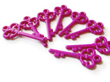 Bright Pink Key Skeleton Key Charm Plastic Key Pink Keys Acrylic Key Pendant Beads Jewelry Making Beading Supplies