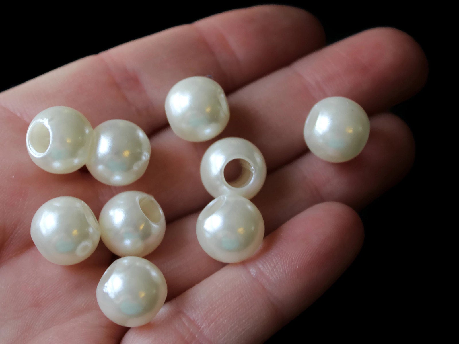 40 12mm Large Hole Pearls Round Ivory White Pearl Beads by Smileyboy | Michaels