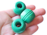 25mm Round Green Wood Beads Macrame Beads Large Hole Beads Vintage New Old Stock Beads Jewelry Making Beading Supplies Loose Wooden Beads