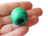 25mm Round Green Wood Beads Macrame Beads Large Hole Beads Vintage New Old Stock Beads Jewelry Making Beading Supplies Loose Wooden Beads