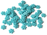13mm Blue Snowflake Beads Flat Snowflakes Plastic Beads Jewelry Making Beading Supplies Loose Snow Beads Smileyboy