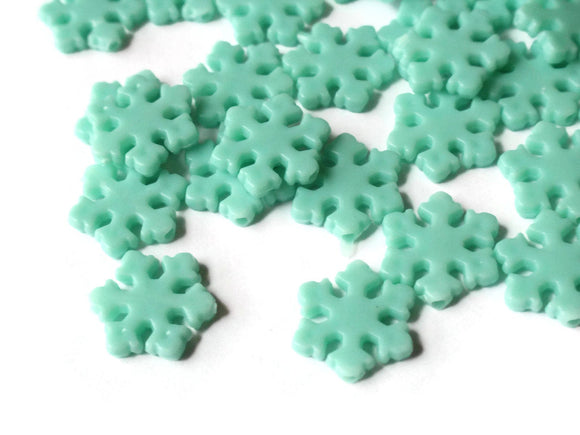 13mm Mint Green Snowflake Beads Flat Snowflakes Plastic Beads Jewelry Making Beading Supplies Loose Snow Beads Smileyboy