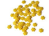 13mm Yellow Snowflake Beads Flat Snowflakes Plastic Beads Jewelry Making Beading Supplies Loose Snow Beads Smileyboy