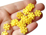 13mm Yellow Snowflake Beads Flat Snowflakes Plastic Beads Jewelry Making Beading Supplies Loose Snow Beads Smileyboy