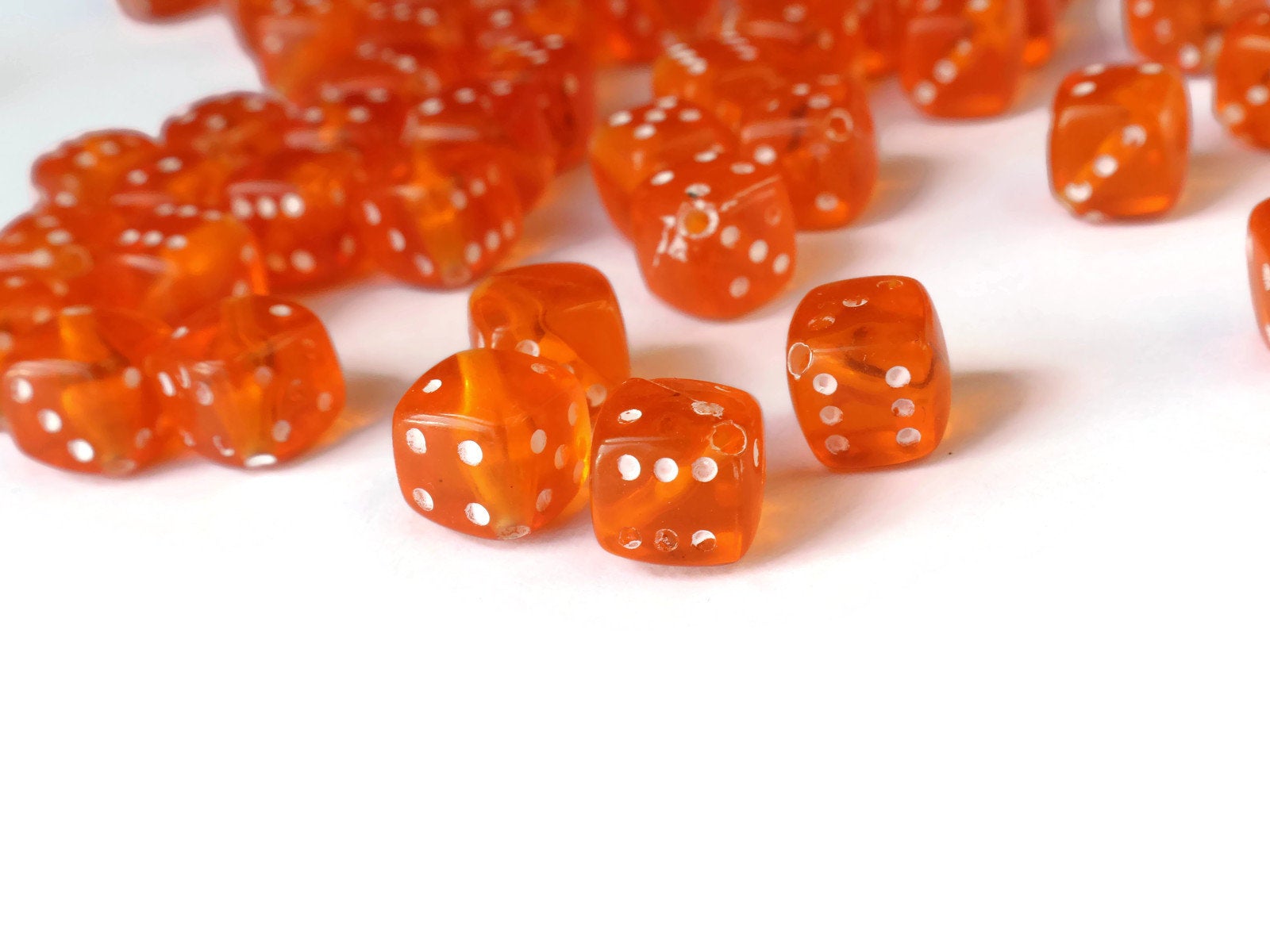 50 8mm Orange Plastic Dice Beads by Smileyboy | Michaels