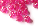 Bright Pink Dice Beads 8mm Cube Beads Plastic 6 sided Dice Beads Quantity 50 Acrylic Dice Beads Plastic Cube Beads