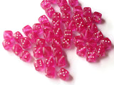 Bright Pink Dice Beads 8mm Cube Beads Plastic 6 sided Dice Beads Quantity 50 Acrylic Dice Beads Plastic Cube Beads
