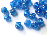 50 Blue Dice Beads 8mm Cube Beads Plastic Six Sided Dice Plastic Dice Beads Acrylic Cube Beads Loose Beads Jewelry Making Beading Supplies