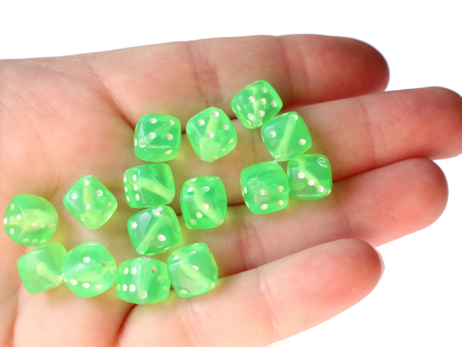50 8mm Green Dice Beads - Acrylic Cube Beads by Smileyboy Beads | Michaels