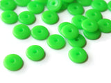 10mm Green Disc Beads, Vintage Plastic Beads, New Old Stock Beads Saucer Beads Loose Beads Jewelry Making Beading supplies