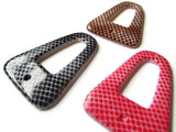 3 53x37mm Flat Triangle Charms Printed Plastic Pendants Red, Brown, and Black Lace Print Pendants Snake Skin Pendant Jewelry Making