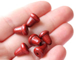 Dark Red Wooden Bell Beads 11mm Wood End Beads Vintage Macrame Beads Jewelry Making Beading Supplies Loose Bell Shaped Beads Smileyboy