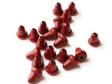 Dark Red Wooden Bell Beads 11mm Wood End Beads Vintage Macrame Beads Jewelry Making Beading Supplies Loose Bell Shaped Beads Smileyboy