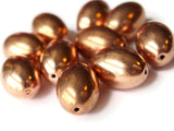 26mm Copper Oval Beads Vintage New Old Stock Beads Copper Plated Acrylic Beads Red Copper Loose Beads Jewelry Making Beading Supplies