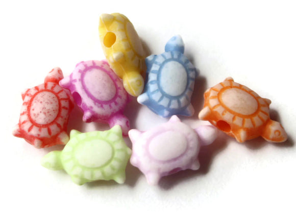Assorted Colors Teeny Tiny Turtles Plastic Beads 10mm x 7mm Loose Beads Jewelry Making Beading Supplies Acrylic Tortoise Beads Smileyboy