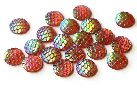Pink Mermaid Scale Cabochons 12mm Round Cabochons Dragon Cabochons Flat Back Cabochons Scrapbooking Jewelry Supplies