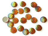 Golden Orange Mermaid Cabochons 12mm Round Cabochons Fish Scale Cabochons Scrapbooking Jewelry Making Supplies