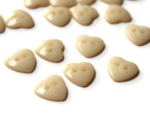 30 14mm Ecru Heart Buttons Two Hole Plastic Buttons – Smileyboy Beads