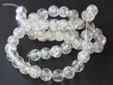 Clear Crackle Glass Beads 8mm Round Beads Jewelry Making Beading Supplies Full Strand Loose Beads Cracked Glass Beads Smooth Round Beads